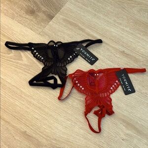 Sequin Embroidered Butterfly Panty Set NEW 🏷️